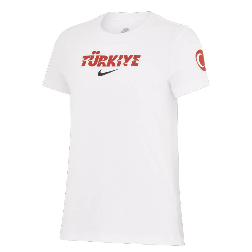 Türkiye Crest Footboll Short-Sleeve Kadın Beyaz Tişört