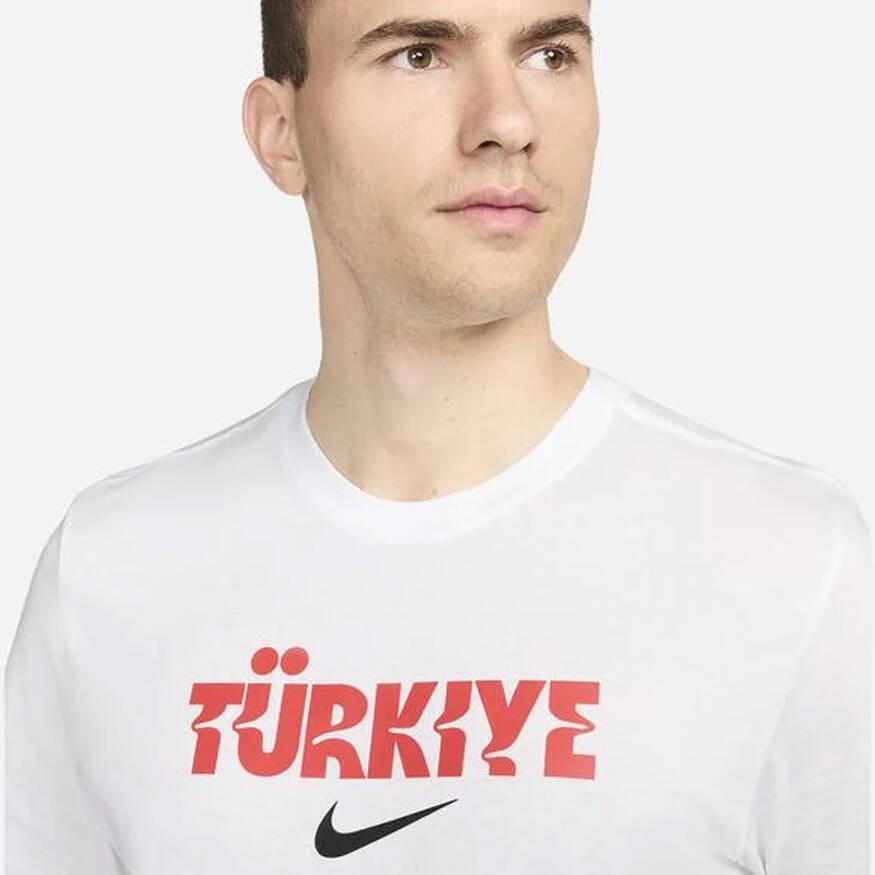 Türkiye Crest Footboll Short-Sleeve Erkek Beyaz Tişört