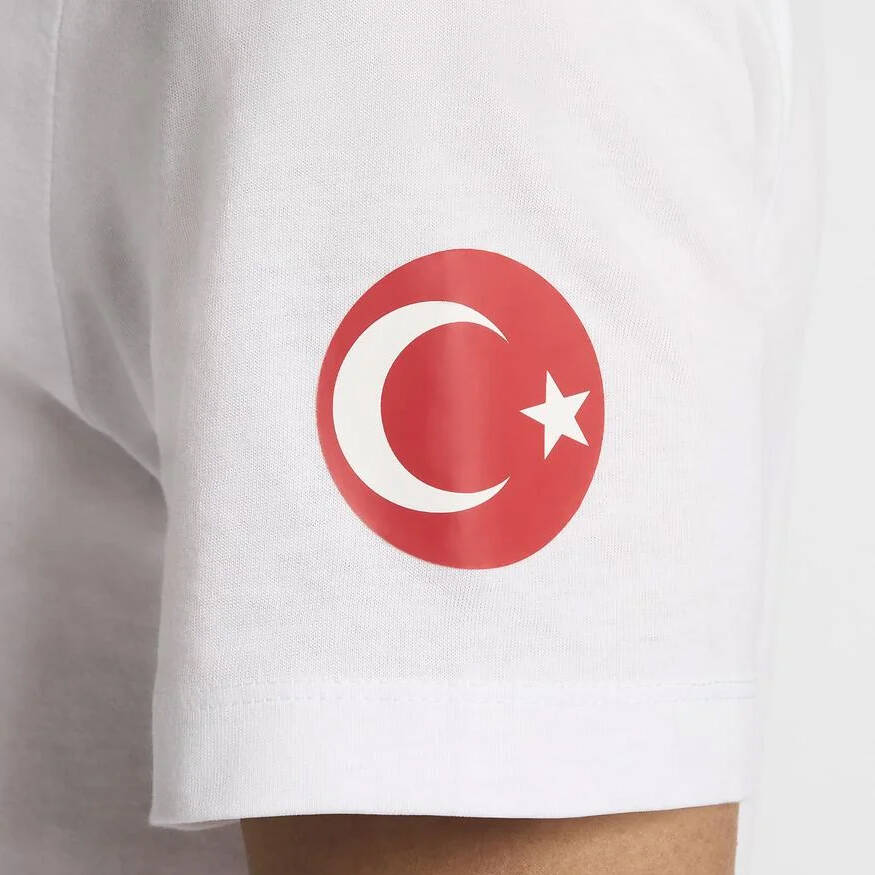 Türkiye Crest Footboll Short-Sleeve Erkek Beyaz Tişört